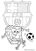 FC Barcelona and Spongebob coloring pages