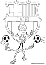 FC Barcelona and Squidward coloring pages