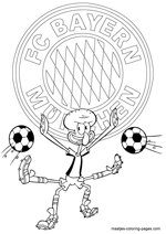 FC Bayern Munich and Squidward coloring pages