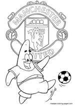Manchester United and Patrick Star coloring pages