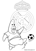 Real Madrid and Patrick Star coloring pages