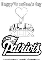 Superbowl Valentine's Day coloring pages