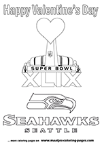 Superbowl Valentine's Day coloring pages