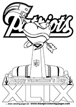 Superbowl Valentine's Day coloring pages