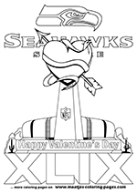 Superbowl Valentine's Day coloring pages