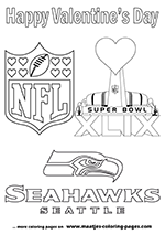 Superbowl Valentine's Day coloring pages